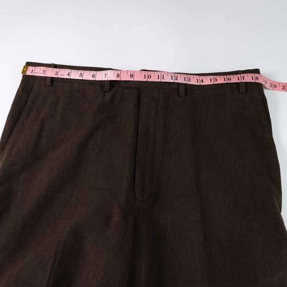 Cuseri Sport Brown Flat Front Dress Pants Men's 36L (36x27) - Picture 8 of 11